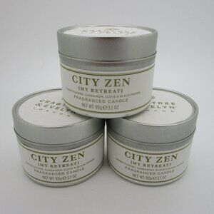 CITY ZEN Crabtree & Evelyn Fragranced Candle in Travel Tin - Lot of 3